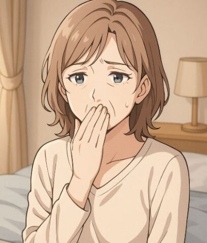 ドライマウスで7夜中に起きる女性