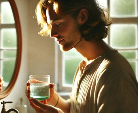 コンクールf 副作用 危険について心配している男性
