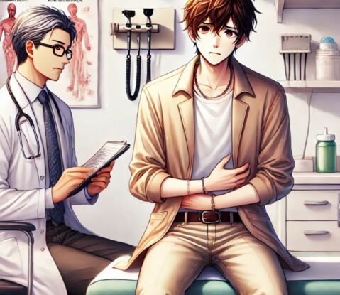 胃腸不調で舌が白くなり、受診した男性