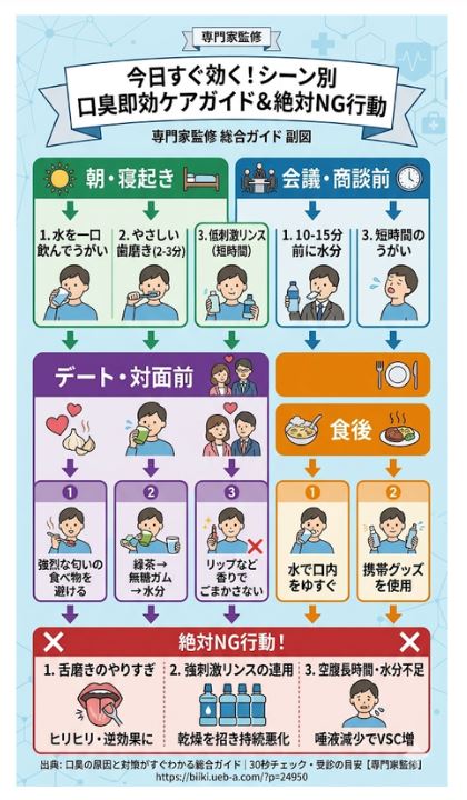 シーン別で今日すぐ効く口臭対策ステップとやってはいけないNG行動